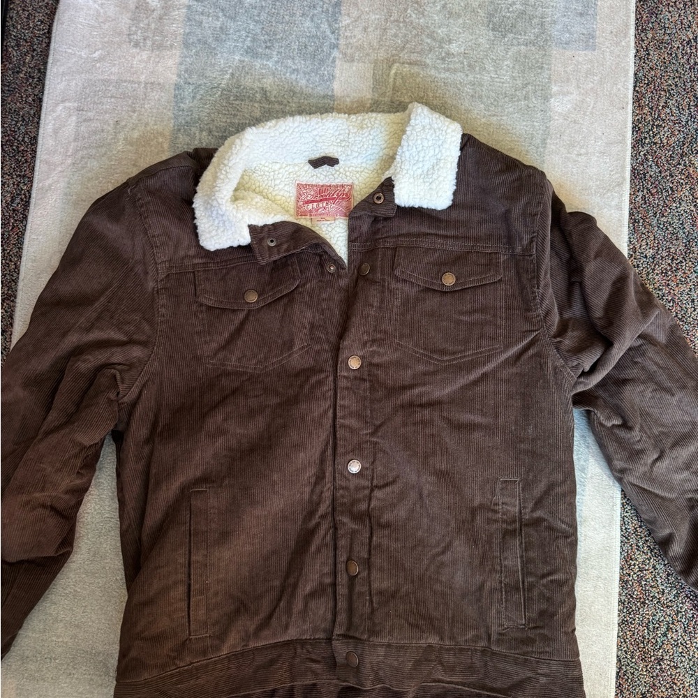 Brown Sherpa-Lined Jacket